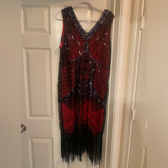 Unique Vintage sequin “flapper” cocktail dress -XXL - Picture 2 of 3